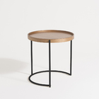 Mesa Lateral Roncalli Capri Alta Apoio Bandeja Aço Carbono Re