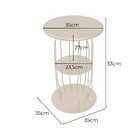 Mesa Lateral Silueta Baixa Redonda Luxo Minimalista Champanhe