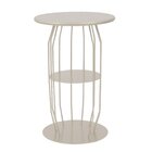 Mesa Lateral Silueta Baixa Redonda Luxo Minimalista Champanhe