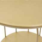 Mesa Lateral Silueta Baixa Redonda Luxo Minimalista Dourado