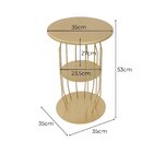 Mesa Lateral Silueta Baixa Redonda Luxo Minimalista Dourado