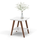 Mesa Lateral Sion Com Prateleira Branco Amadeirado