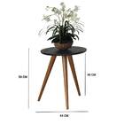 Mesa Lateral Sorelle 44cm Preto Fosco Bnn Decor