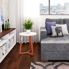 Mesa Lateral Taek Branca E Castanho