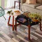 Mesa Lateral Taek Branca E Castanho