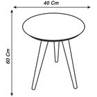 Mesa Lateral Tampo Com Vidro 60x40cm Pés Palito Casa Uai Off
