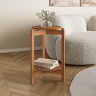 Mesa Lateral Tampo Em Mdf Com Pés De Madeira Maciça Cedro