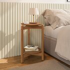 Mesa Lateral Tampo Em Mdf Com Pés De Madeira Maciça Cedro