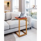 Mesa Lateral Tampo Em Mdf E Pés Em Madeira Maciça 40cm Bento