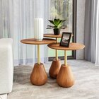 Mesa Lateral Tampo Em Mdf E Pés Em Madeira Maciça Duna Alta C