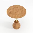 Mesa Lateral Tampo Em Mdf E Pés Em Madeira Maciça Duna Alta C