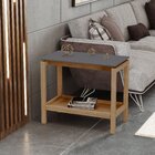 Mesa Lateral Tampo Em Mdf E Pés Em Madeira Maciça Linha Barce