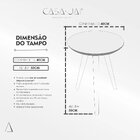 Mesa Lateral Tampo Espelhado 50x40cm Pés Palito  Preta Com Es