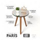 Mesa Lateral Tampo Espelhado 50x40cm Pés Palito  Preta Com Es