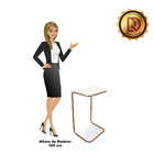 Mesa Lateral Tampo Multiuso Para Sofá Base Bronze J01 - D'ros