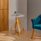 Mesa Lateral Tampo Redondo De Vidro 45x72cm Inovare Nature/of