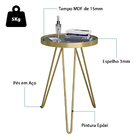 Mesa Lateral Tripé 501 - Dourado