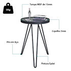 Mesa Lateral Tripé 501 - Preto