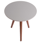 Mesa Lateral Tripé De Canto Sala Com Vidro 50 Cm - Off-white