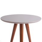 Mesa Lateral Tripé De Canto Sala Com Vidro 50 Cm - Off-white