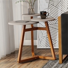 Mesa Lateral Tripla Donna Off White Amêndoa