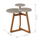 Mesa Lateral Tripla Donna Off White Amêndoa