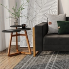 Mesa Lateral Tripla Donna Preto Amêndoa