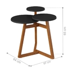 Mesa Lateral Tripla Donna Preto Amêndoa