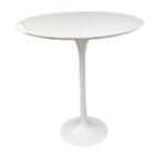 Mesa Lateral Tulipa Saarinen Redonda 41 Cm Laqueada - Branco