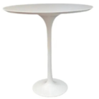 Mesa Lateral Tulipa Saarinen Redonda 41 Cm Laqueada - Branco