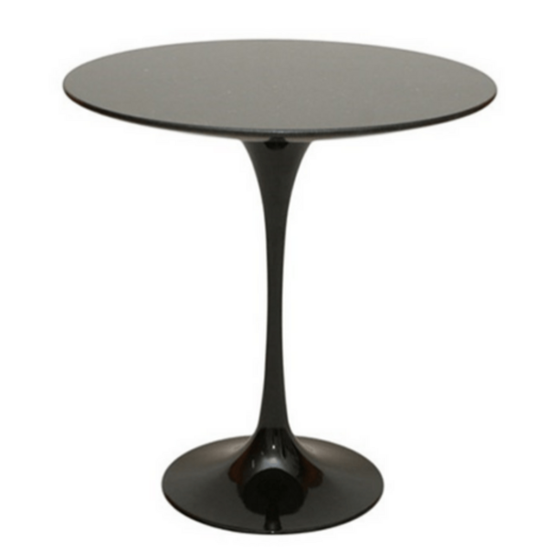Mesa Lateral Tulipa Saarinen Redonda 41 Cm Laqueada - Preto