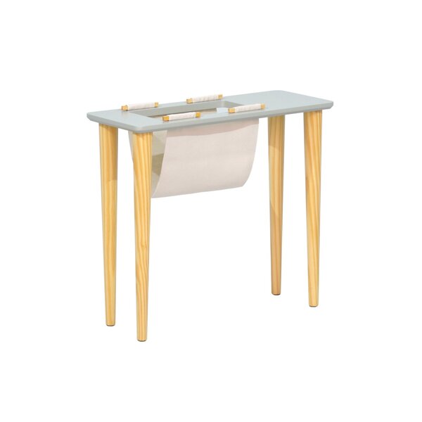 Mesa Lateral Twig 55,5x62x25cm Cinza/natural