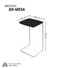 Mesa Lateral Ultraflex 40cm X 33cm X 68cm Preto/cromado