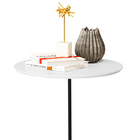 Mesa Lateral Veneza De 40cm Branco Base De Ferro E Tampo Em M