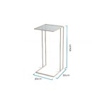 Mesa Lateral Vidro Canelado Gatsby  Azul