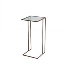 Mesa Lateral Vidro Canelado Gatsby  Marrom