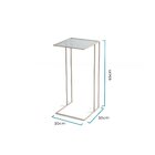 Mesa Lateral Vidro Canelado Gatsby  Marrom