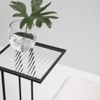 Mesa Lateral Vidro Canelado Gatsby  Taupe