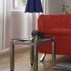 Mesa Lateral Viterbo Cromada & Vidro Incolor