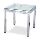 Mesa Lateral Viterbo Cromada & Vidro Incolor