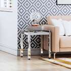 Mesa Lateral Viterbo Cromada & Vidro Incolor