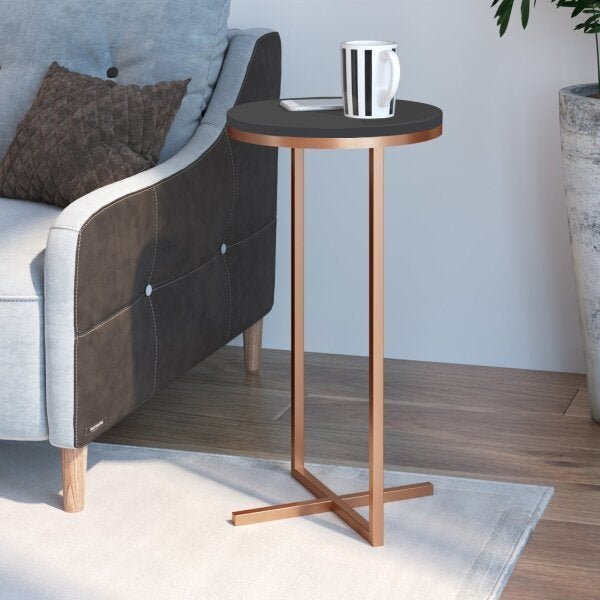 Mesa Lateral Volpi Alta Artesano Preto/ Cobre