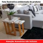 Mesa Lateral Zurique Univ 45 Cm Tampo De Madeira Vidro Colado