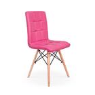 Mesa Laura 80cm Branca + 4 Cadeiras Eiffel Gomos - Rosa