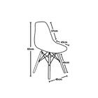 Mesa Laura 80cm Preta + 4 Cadeiras Eames Eiffel - Azul