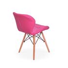 Mesa Laura 80cm Preta + 4 Cadeiras Eiffel Slim - Rosa