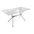 Mesa Loire Cromada Com Tampo De Vidro Incolor 1,50m