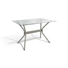 Mesa Loire Níquel Com Tampo De Vidro Incolor 1,20m