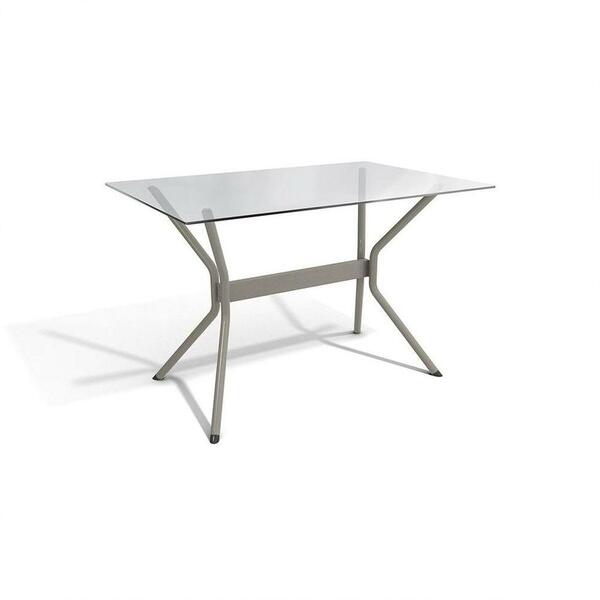 Mesa Loire Níquel Com Tampo De Vidro Incolor 1,20m