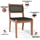 Mesa Loren 160 Cm Com 6 Cadeiras Área Externa Cozinha Corda N